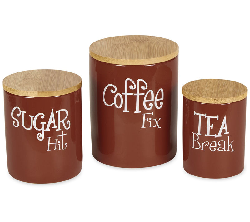 Design Imports Set of 3 Coffee, Sugar, & Tea Canisters — View 5