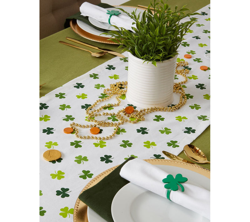 Design Imports 14" x 108" Shamrock Shake Print Table Runner — View 9