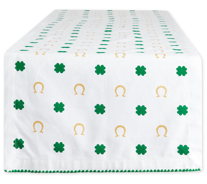 Design Imports 14" x 72" Clover & Horseshoe Print Table Runner