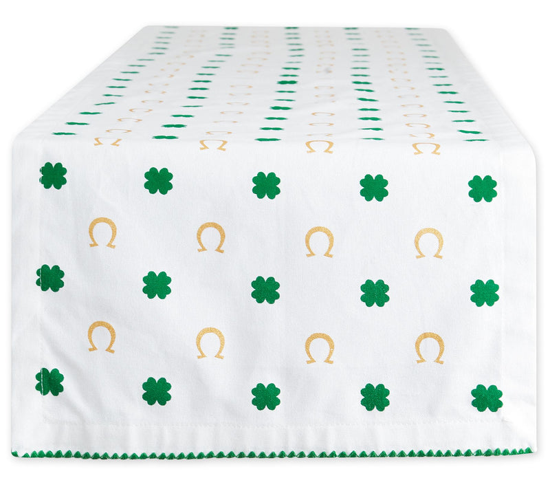 Design Imports 14" x 72" Clover & Horseshoe Print Table Runner — Main view