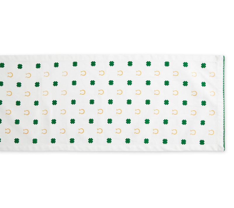 Design Imports 14" x 72" Clover & Horseshoe Print Table Runner — View 4