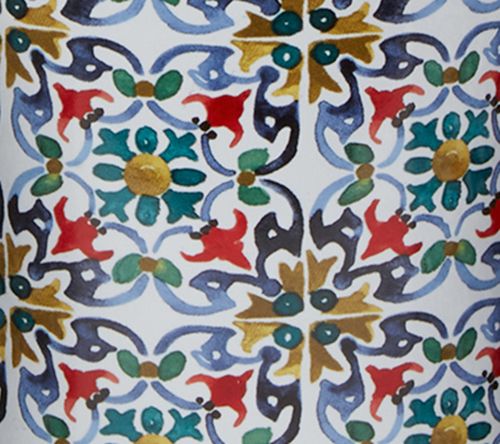 Design Imports Set of 3 Floral Tile Ceramic Canisters — View 2