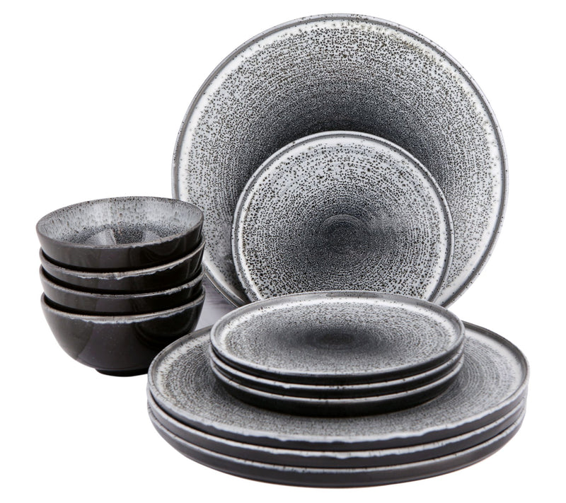 Porland Ethos Rock 12-Piece Porcelain Dinnerware Set — View 3
