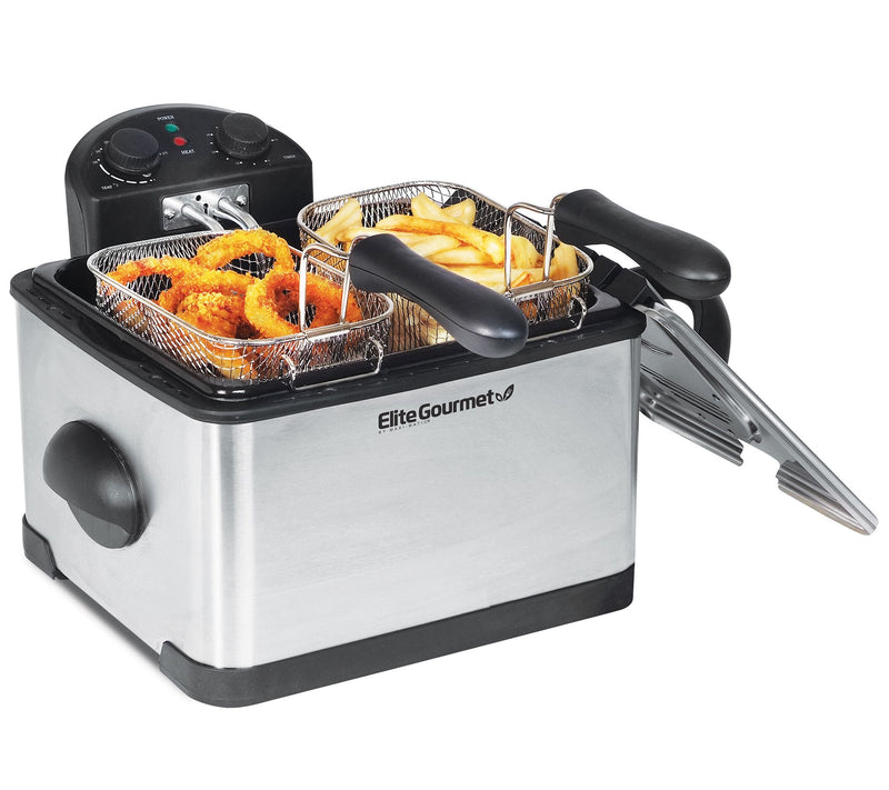 Elite Platinum 4 Quart Dual Deep Fryer with 3 Bskets — View 2