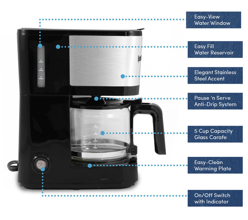 Elite Gourmet 5-cup Coffee Maker — View 8