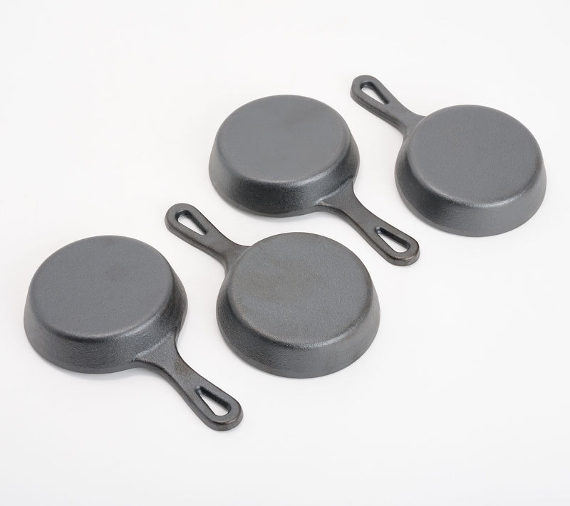 Temp-tations Set of 4 Winter Whimsy Cast Iron Cookie Skillets — View 2