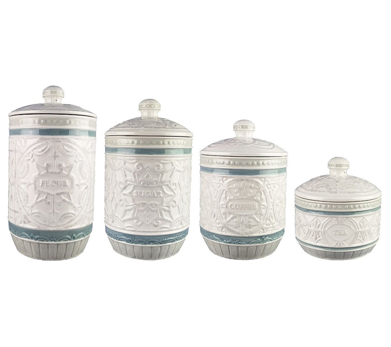 Young's Inc. Set of 4 Ceramic Casual ProvincialCanisters — Main view