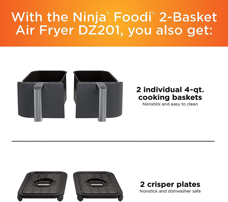 Ninja Foodi 8 Quart 6-in-1 DualZone 2-Basket Air Fryer — View 5