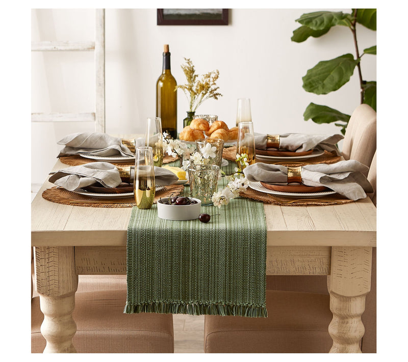 Design Imports 13" x 108" Variegated Fringe Tabe Runner — View 15
