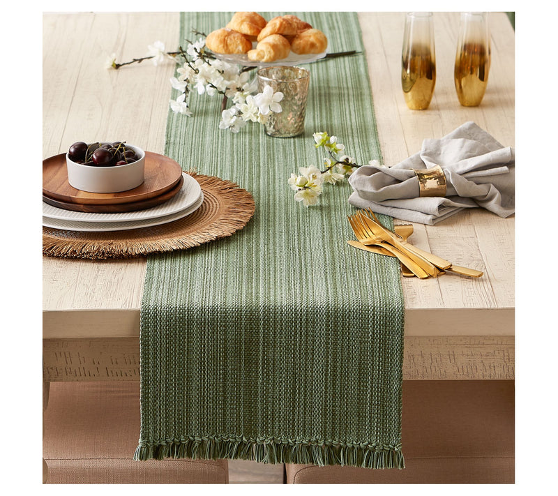 Design Imports 13" x 108" Variegated Fringe Tabe Runner — View 14