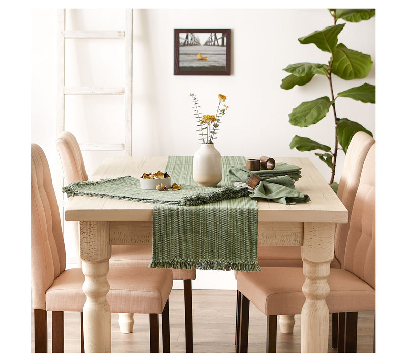 Design Imports 13" x 108" Variegated Fringe Tabe Runner — View 18