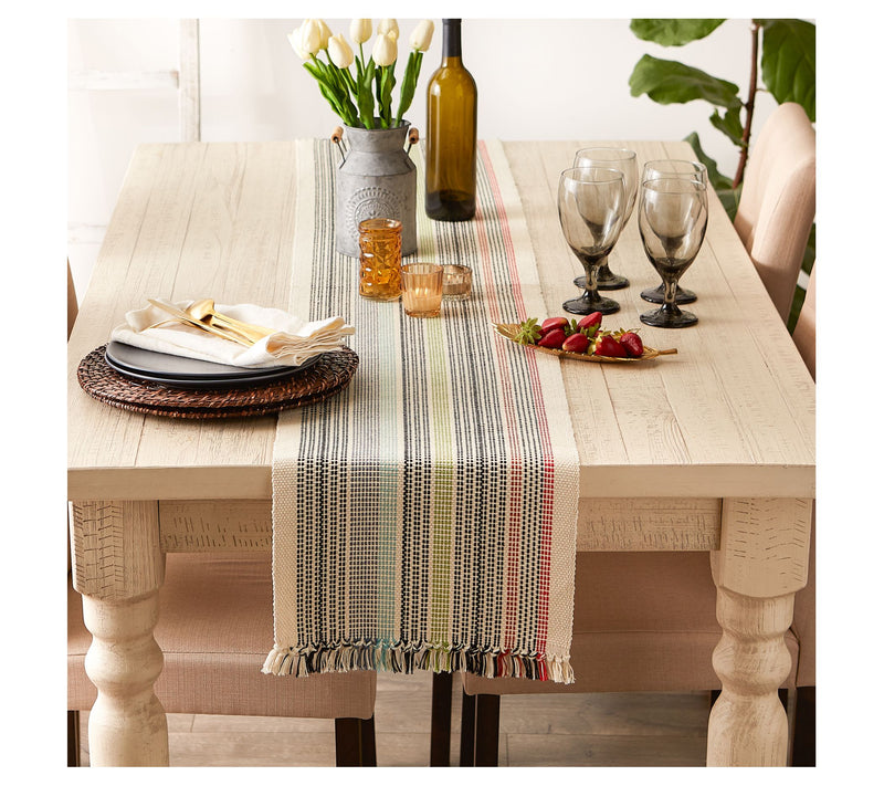 Design Imports 13x108 Mediterranean Fringe Table Runner — View 6
