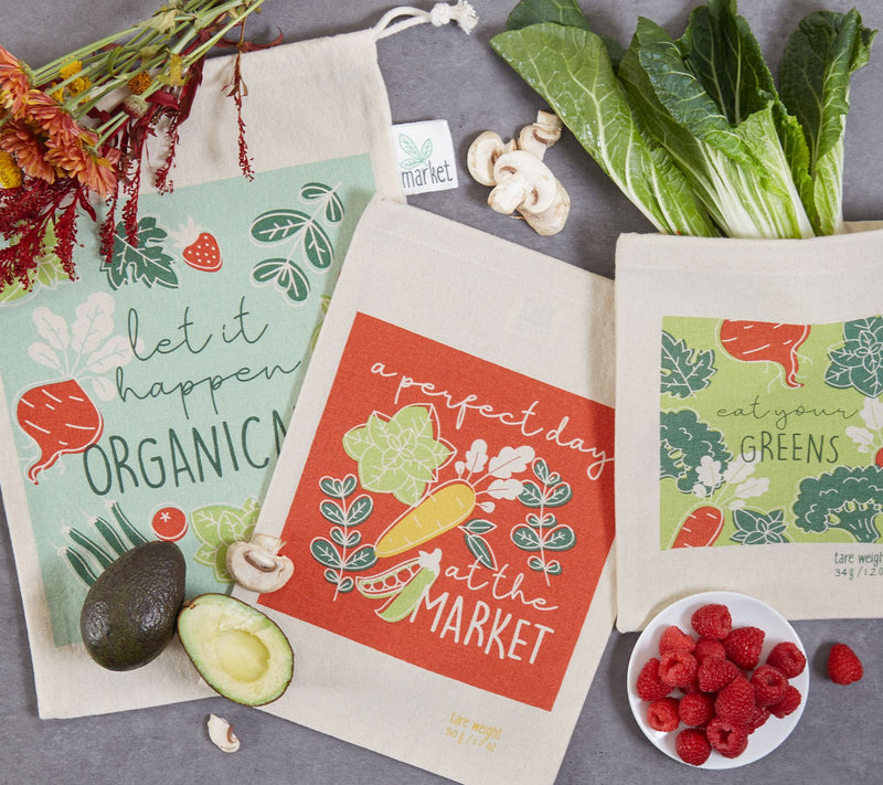 Design Imports Set of 3 "Organic Greens" Market Produce Bags — View 9
