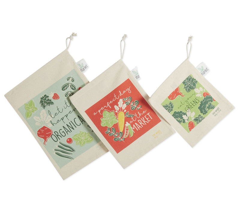 Design Imports Set of 3 "Organic Greens" Market Produce Bags — View 4