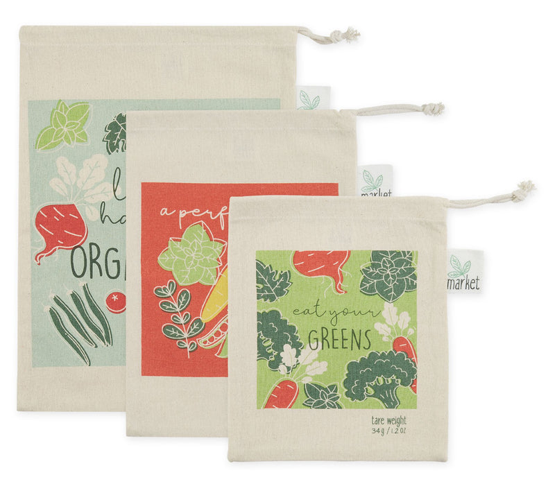 Design Imports Set of 3 "Organic Greens" Market Produce Bags — Main view