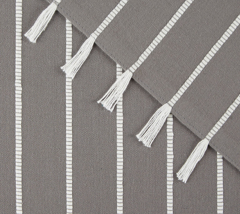 Design Imports Set of 4 Stripe Tassel Placemats — Main view