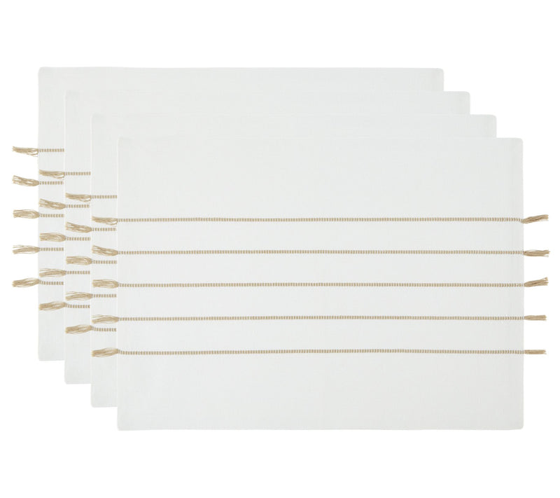 Design Imports Set of 4 Stripe Tassel Placemats — View 11