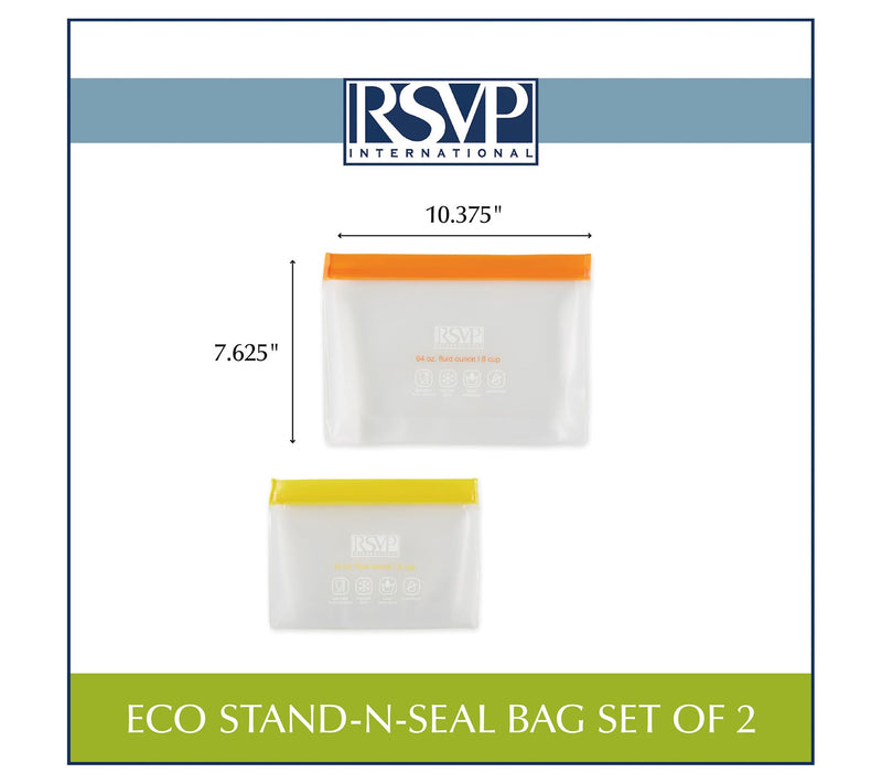 RSVP Set of 2 Reusable Stand-N-Seal Bags — View 6
