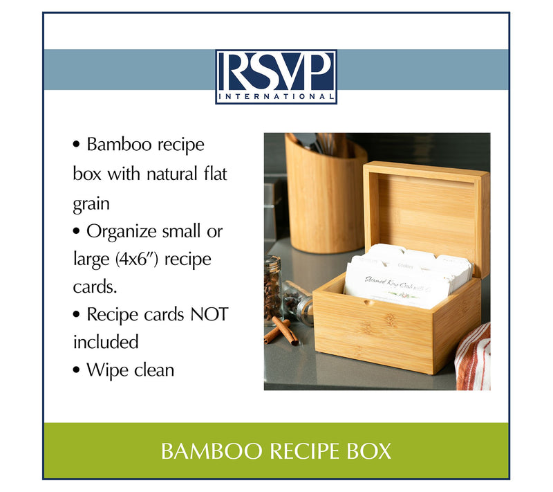 RSVP Bamboo Recipe Box — View 5