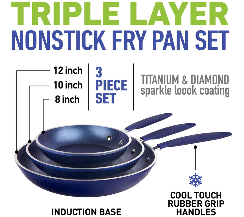 Granitestone 3 Piece Frying Pan Set — View 8