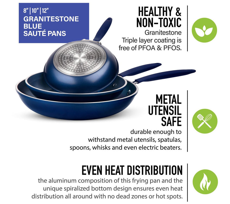 Granitestone 3 Piece Frying Pan Set — View 11