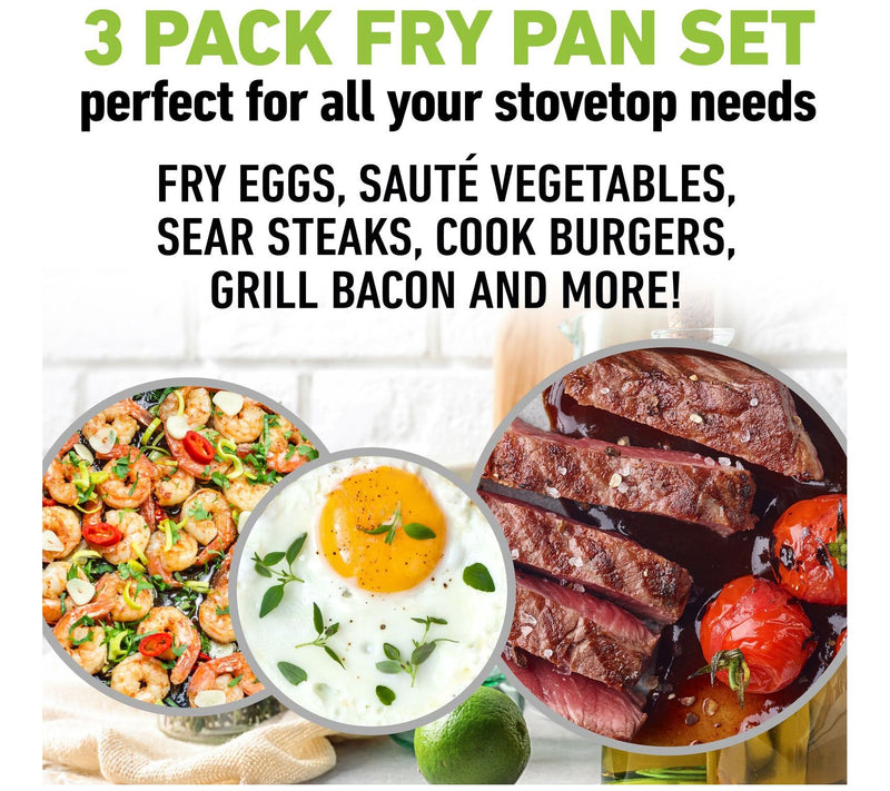 Granitestone 3 Piece Frying Pan Set — View 7