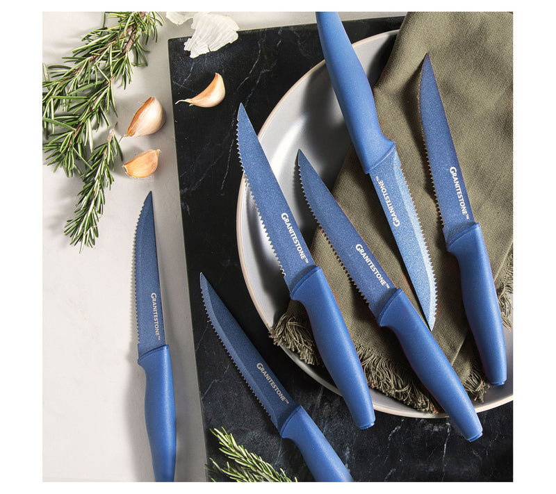 Granitestone 6-Piece Serrated Steak Knife Set — View 7
