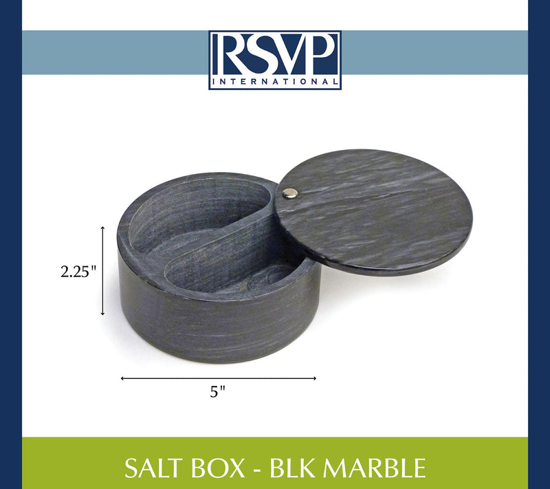 RSVP Black Marble Salt Box — View 9