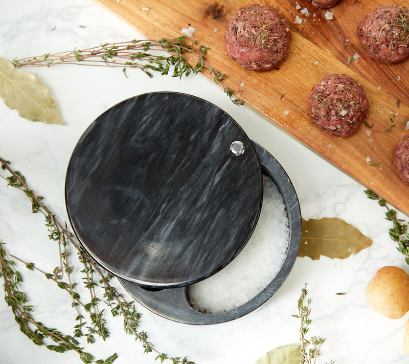 RSVP Black Marble Salt Box — View 6
