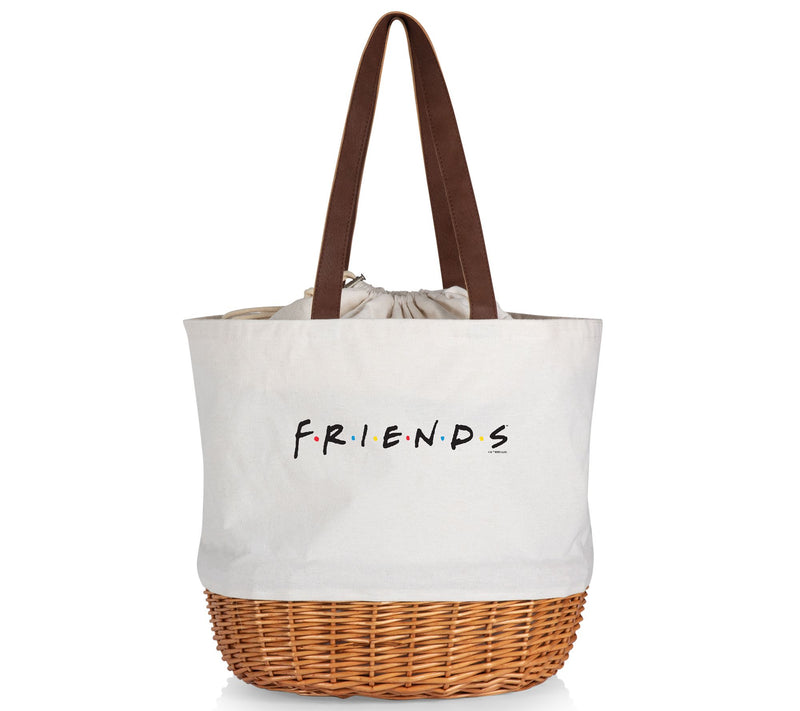 Picnic Time Friends Coronado Canvas and Willow Basket Tote — Main view