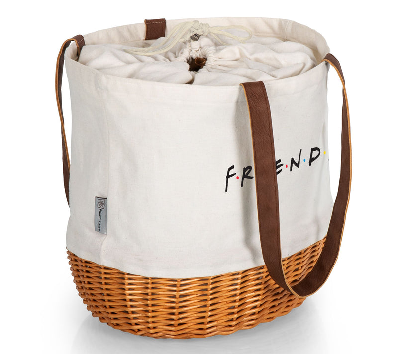 Picnic Time Friends Coronado Canvas and Willow Basket Tote — View 6