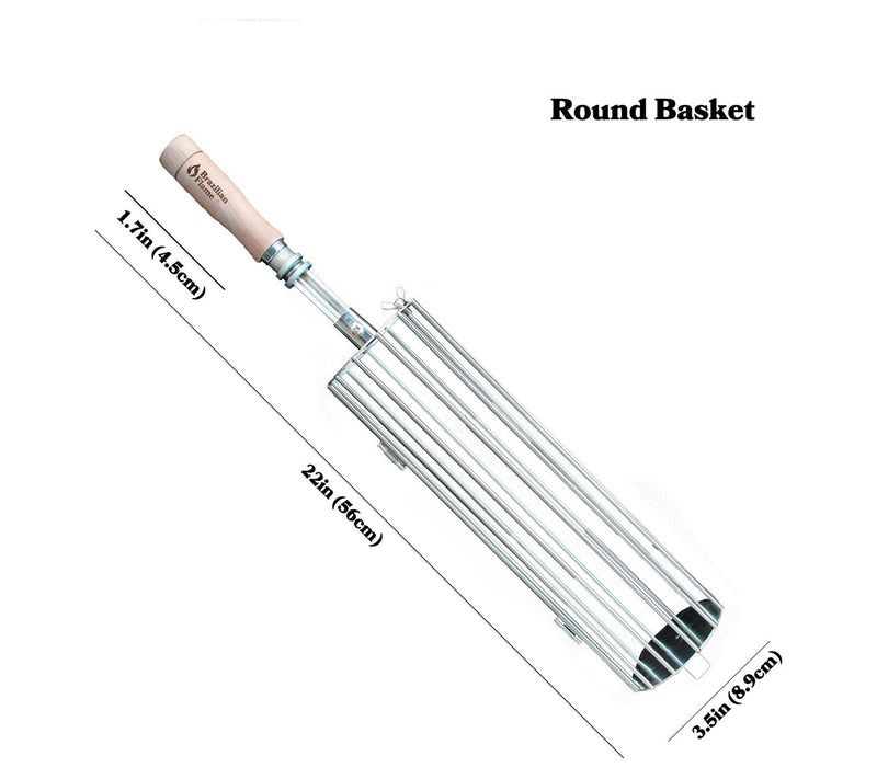 Brazilian Flame Round Basket Rotisserie SkewerHolder — View 4