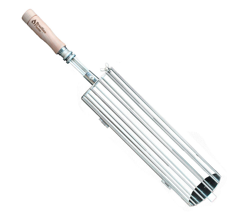 Brazilian Flame Round Basket Rotisserie SkewerHolder — Main view