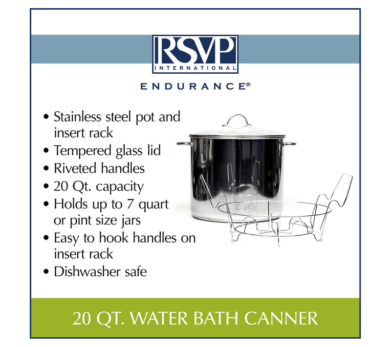 RSVP 20-Quart Stainless Steel Water Bath Canner — View 6