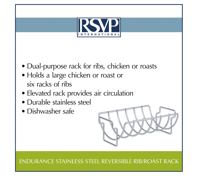 RSVP Stainless Steel Reversible Rib/Roast Rack — View 5