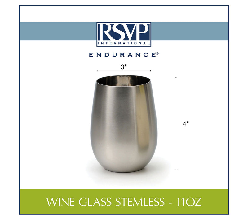 RSVP  11-oz Stainless Steel Stemless Wine Glass — View 5
