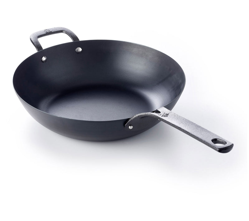 BK 12" Black Steel Seasoned Carbon Steel Wok — Main view