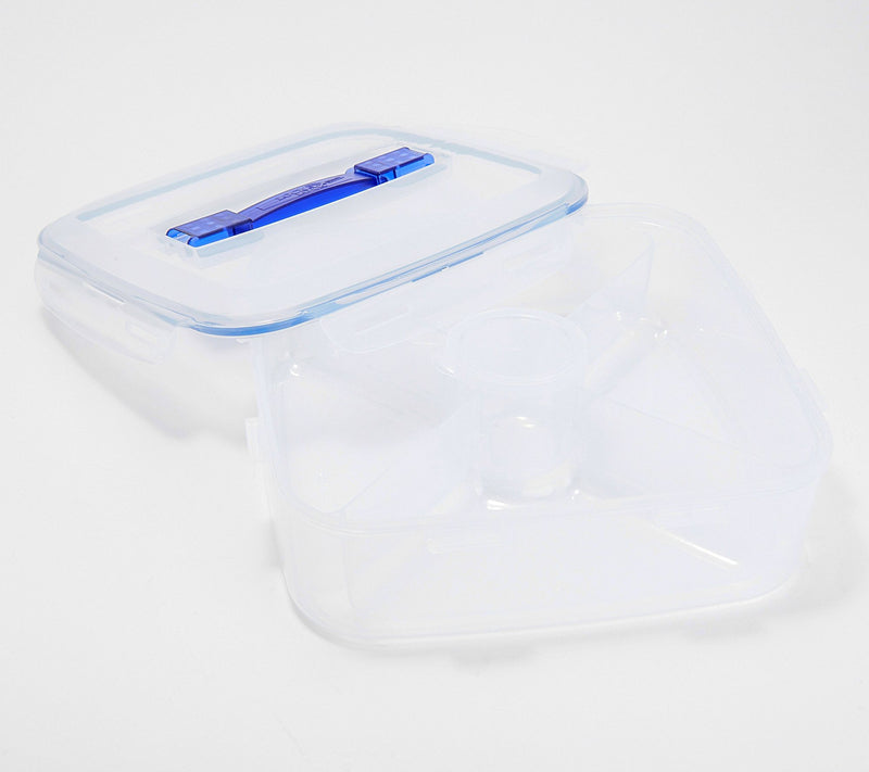 LocknLock Large Square Appetizer Tray w/ Colored Body & Handle Lid — View 9