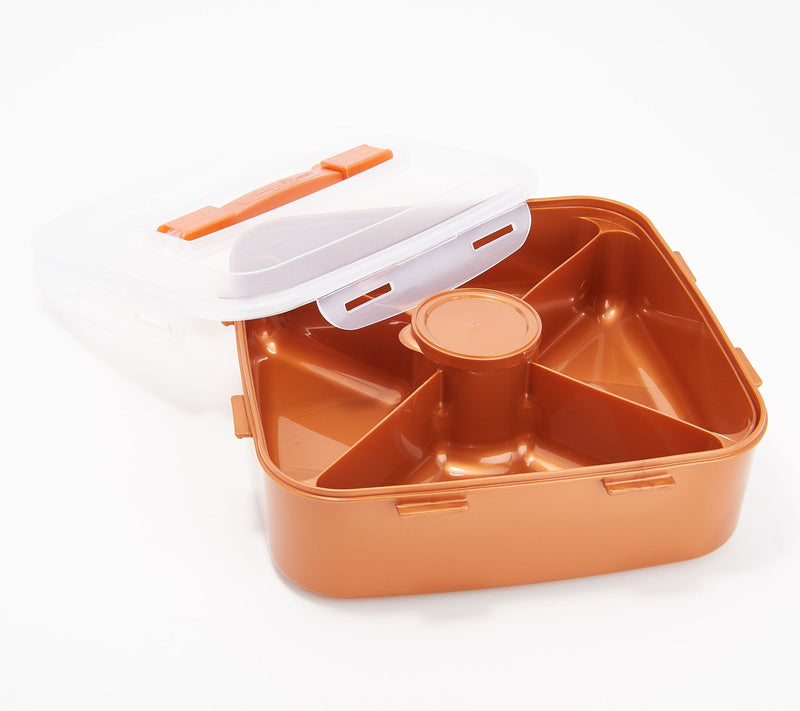 LocknLock Large Square Appetizer Tray w/ Colored Body & Handle Lid — View 11