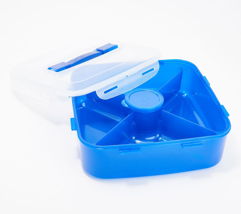 LocknLock Large Square Appetizer Tray w/ Colored Body & Handle Lid — View 15