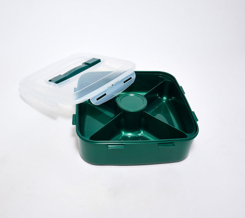 LocknLock Large Square Appetizer Tray w/ Colored Body & Handle Lid — View 43