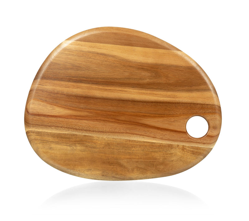 Toscana Pebble Shaped 18" x 15" Acacia Serving Board — View 4