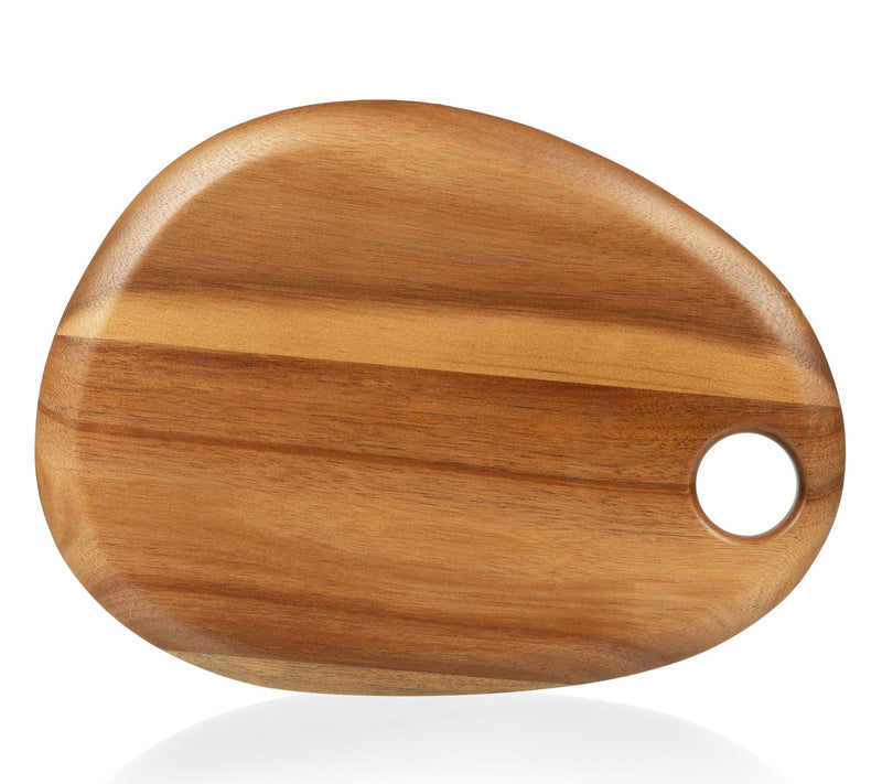Toscana Pebble Shaped 12" x 9" Acacia Serving B oard — View 5