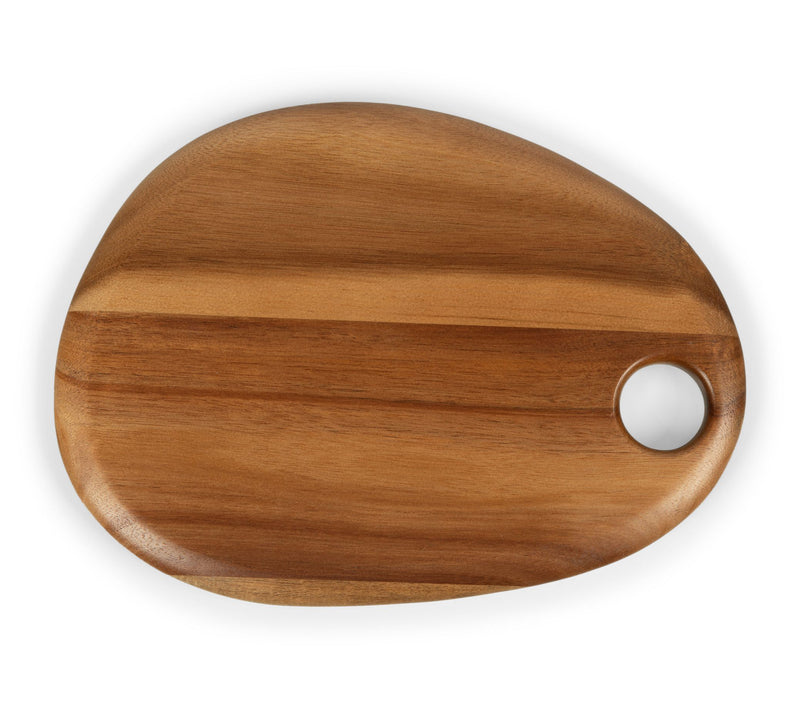 Toscana Pebble Shaped 12" x 9" Acacia Serving B oard — View 4