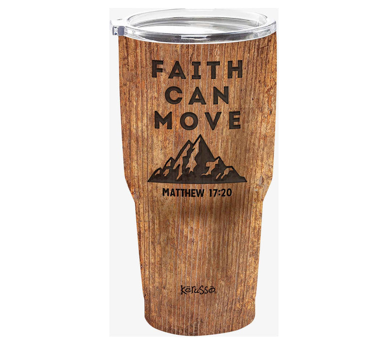 Kerusso 30-oz Dual Wall Tumbler - Faith Can Move Wood — Main view