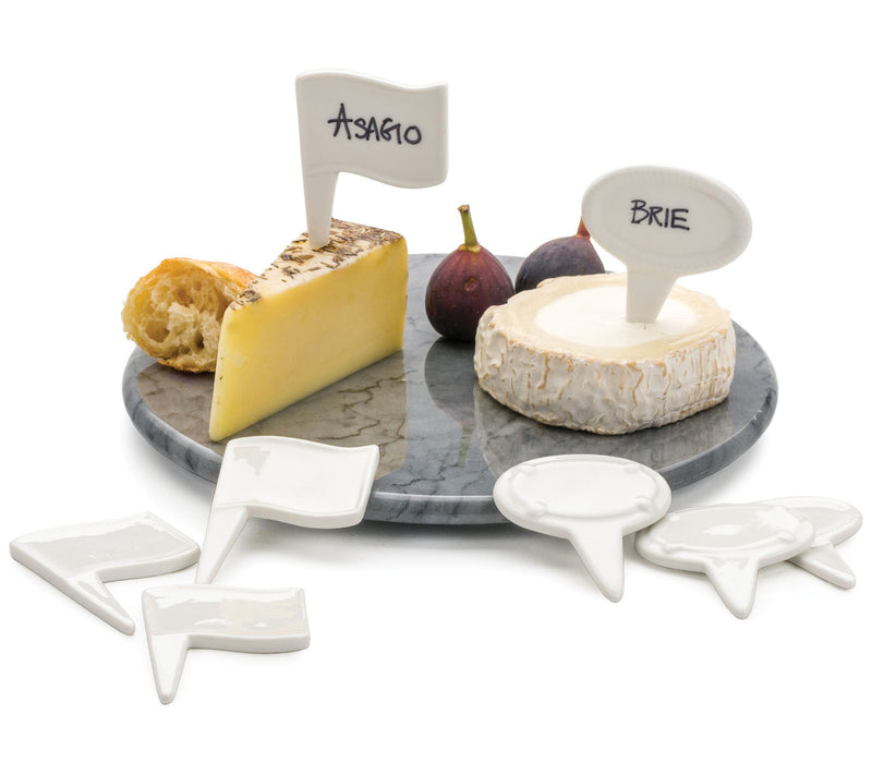 RSVP Set of 6 Oval Porcelain Cheese Markers — View 4