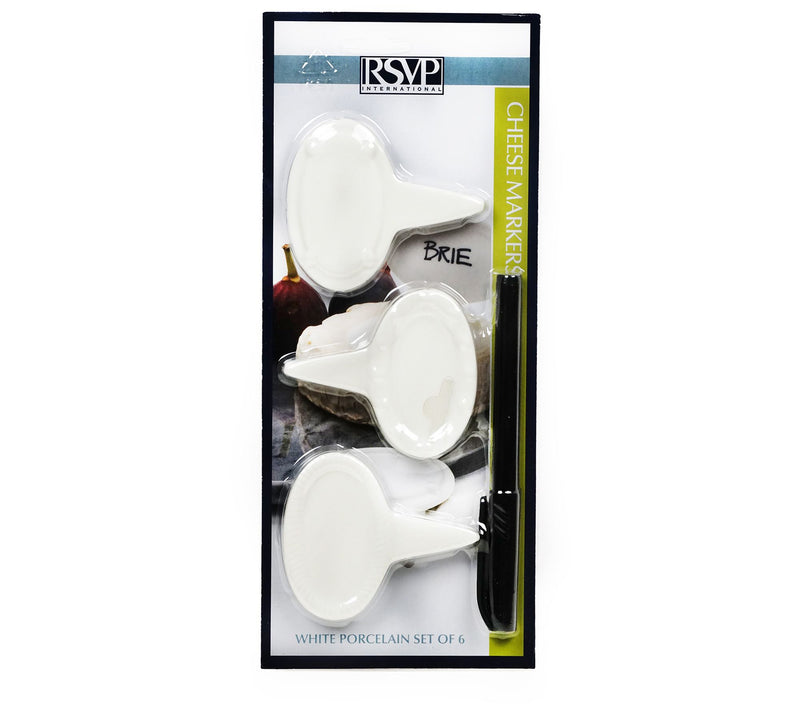 RSVP Set of 6 Oval Porcelain Cheese Markers — View 9