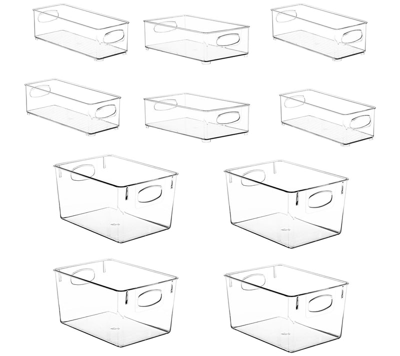 Sorbus Set of 10 Clear Organizer Bins — Main view