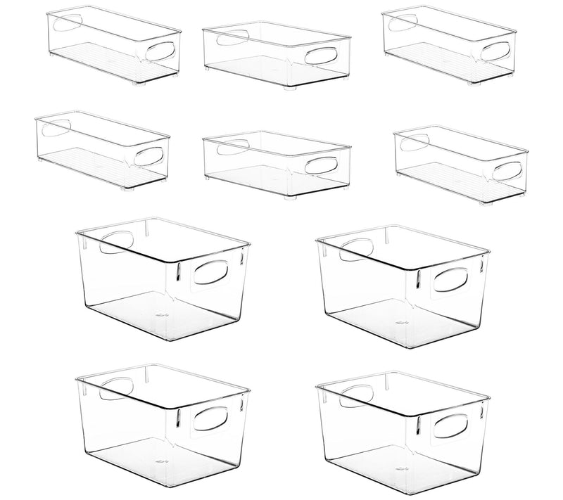 Sorbus Set of 10 Clear Organizer Bins — View 3
