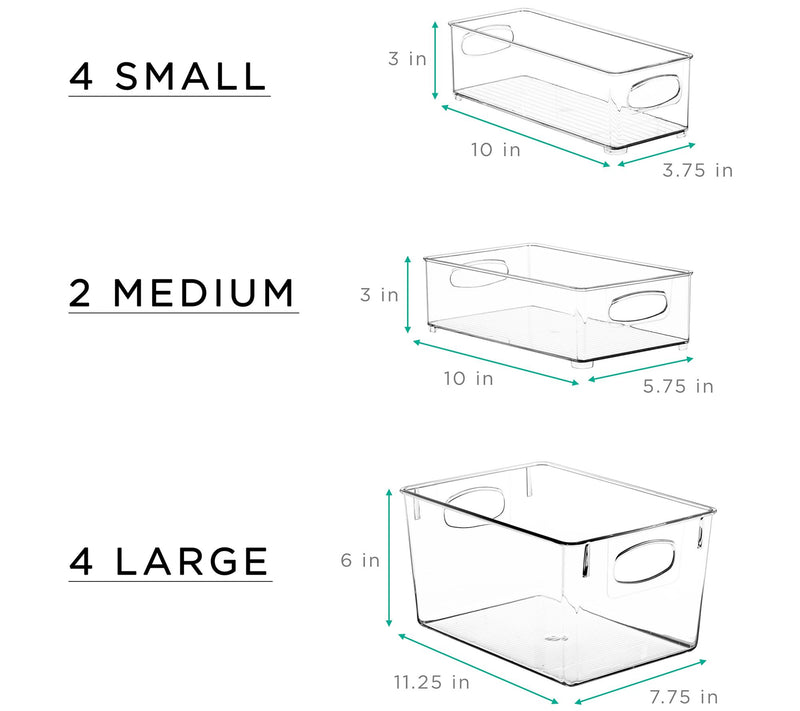 Sorbus Set of 10 Clear Organizer Bins — View 4